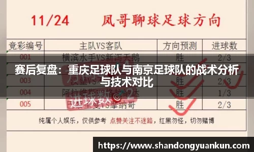 赛后复盘：重庆足球队与南京足球队的战术分析与技术对比