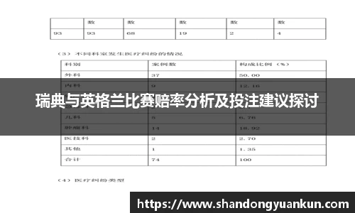瑞典与英格兰比赛赔率分析及投注建议探讨