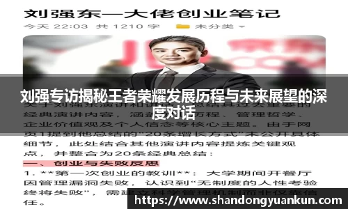 刘强专访揭秘王者荣耀发展历程与未来展望的深度对话